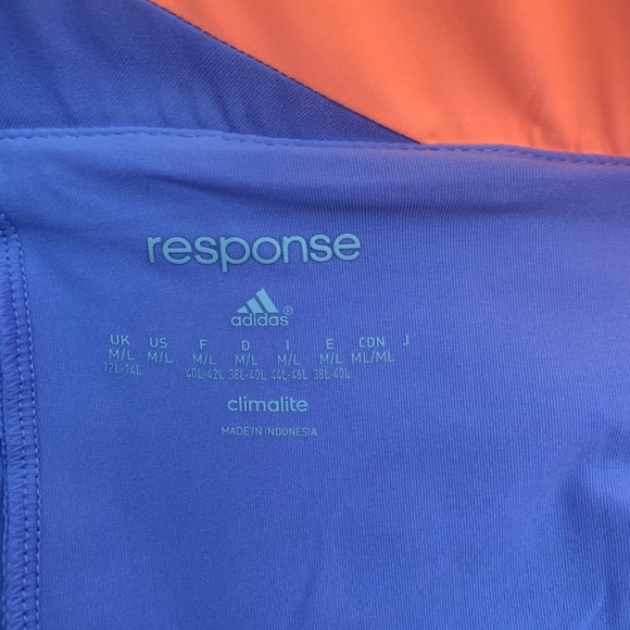 ADIDAS Climalite Tennis Skirt with built-in shorts. Purple/Orange. Size M/L - Picture 4 of 5